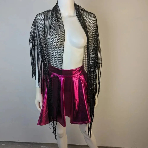 Boho Lace Fringe Mesh Shawl - Picture 3 of 6